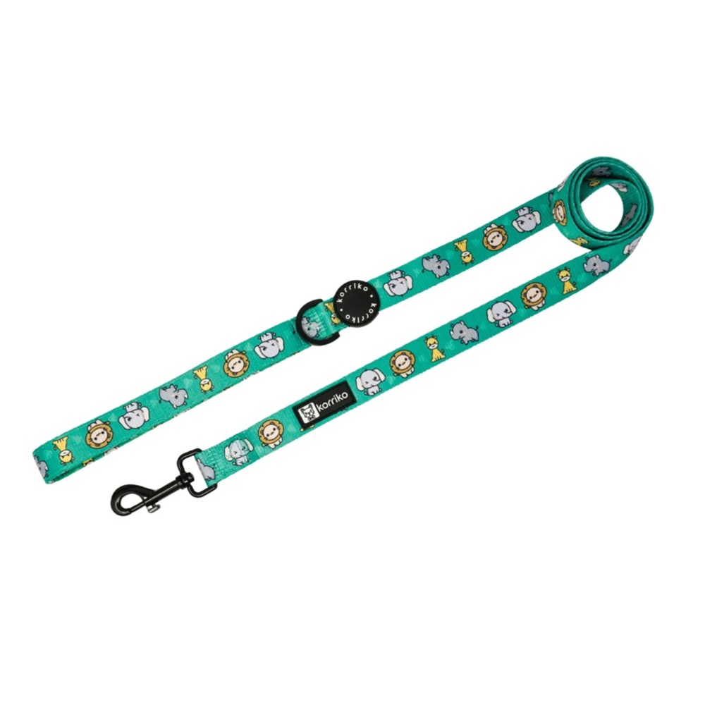 KORRIKO safari animal zoo black & Green Dog leash (s)